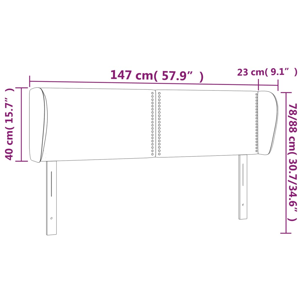 Hoofdbord met randen 147x23x78/88 cm fluweel zwart is nu te koop bij PeponiXL, paradijselijk wonen!