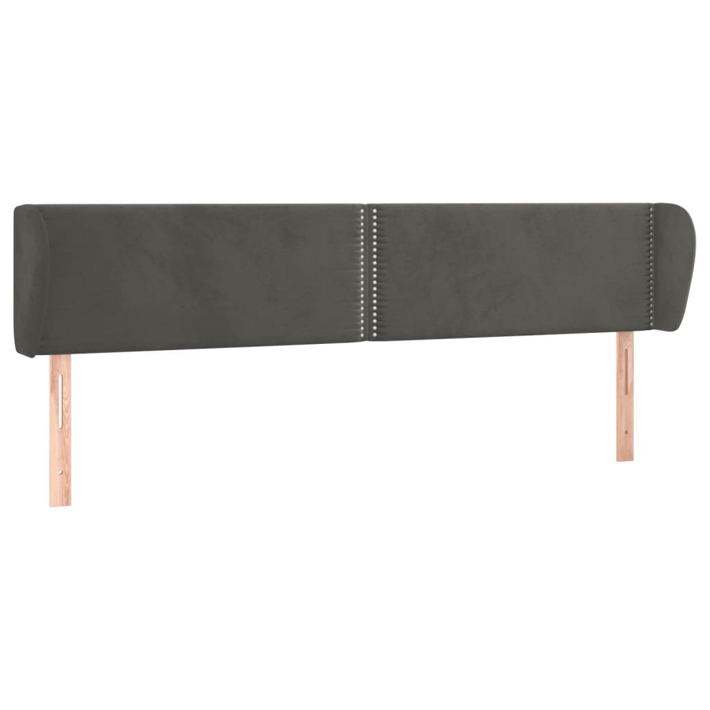 Hoofdbord met randen 163x23x78/88 cm fluweel donkergrijs is nu te koop bij PeponiXL, paradijselijk wonen!