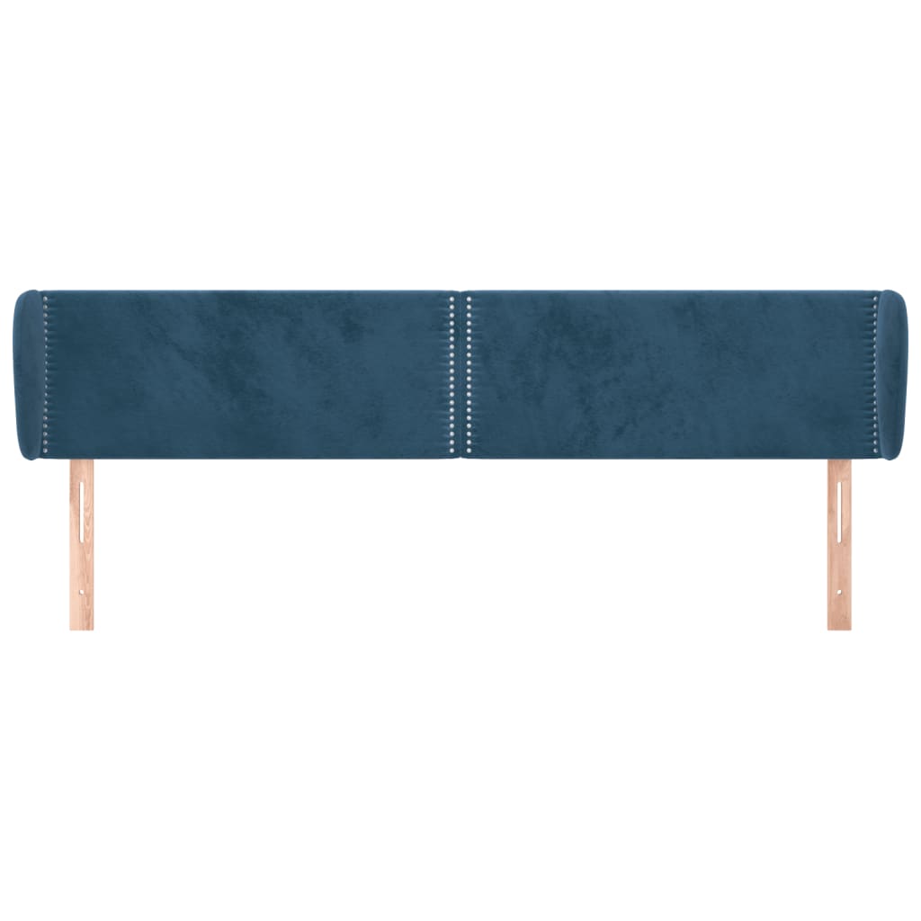 Hoofdbord met randen 163x23x78/88 cm fluweel donkerblauw is nu te koop bij PeponiXL, paradijselijk wonen!