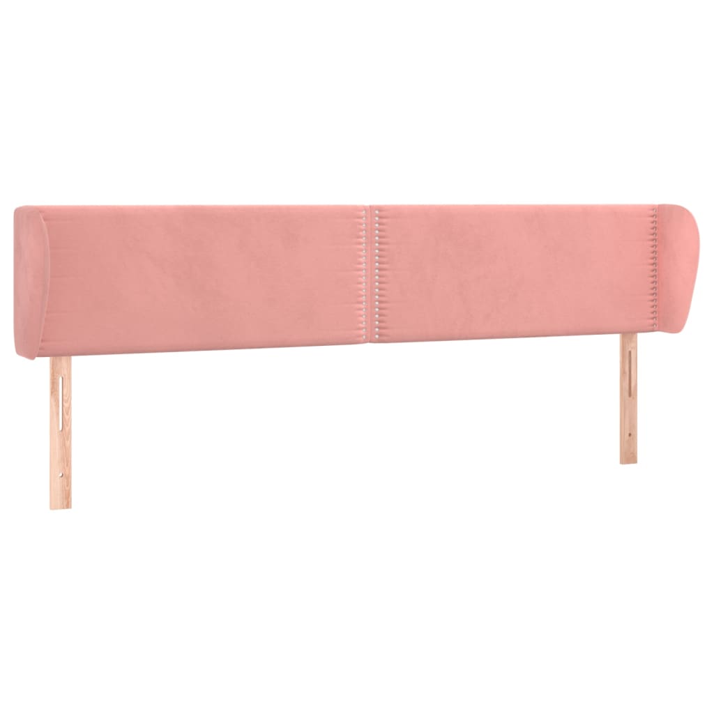 Hoofdbord met randen 163x23x78/88 cm fluweel roze is nu te koop bij PeponiXL, paradijselijk wonen!