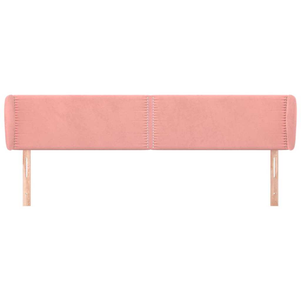 Hoofdbord met randen 163x23x78/88 cm fluweel roze is nu te koop bij PeponiXL, paradijselijk wonen!