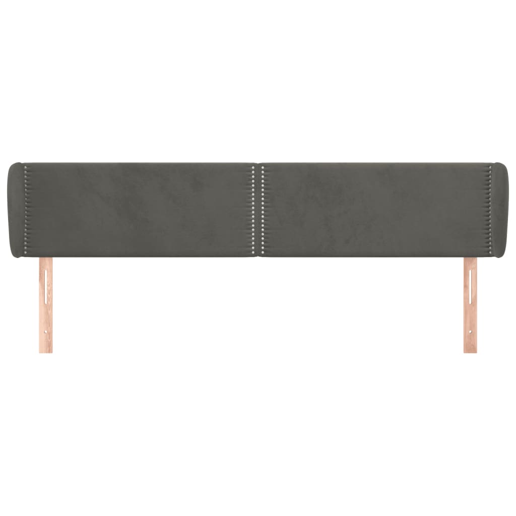 Hoofdbord met randen 183x23x78/88 cm fluweel donkergrijs is nu te koop bij PeponiXL, paradijselijk wonen!