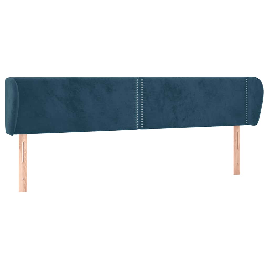 Hoofdbord met randen 183x23x78/88 cm fluweel donkerblauw is nu te koop bij PeponiXL, paradijselijk wonen!