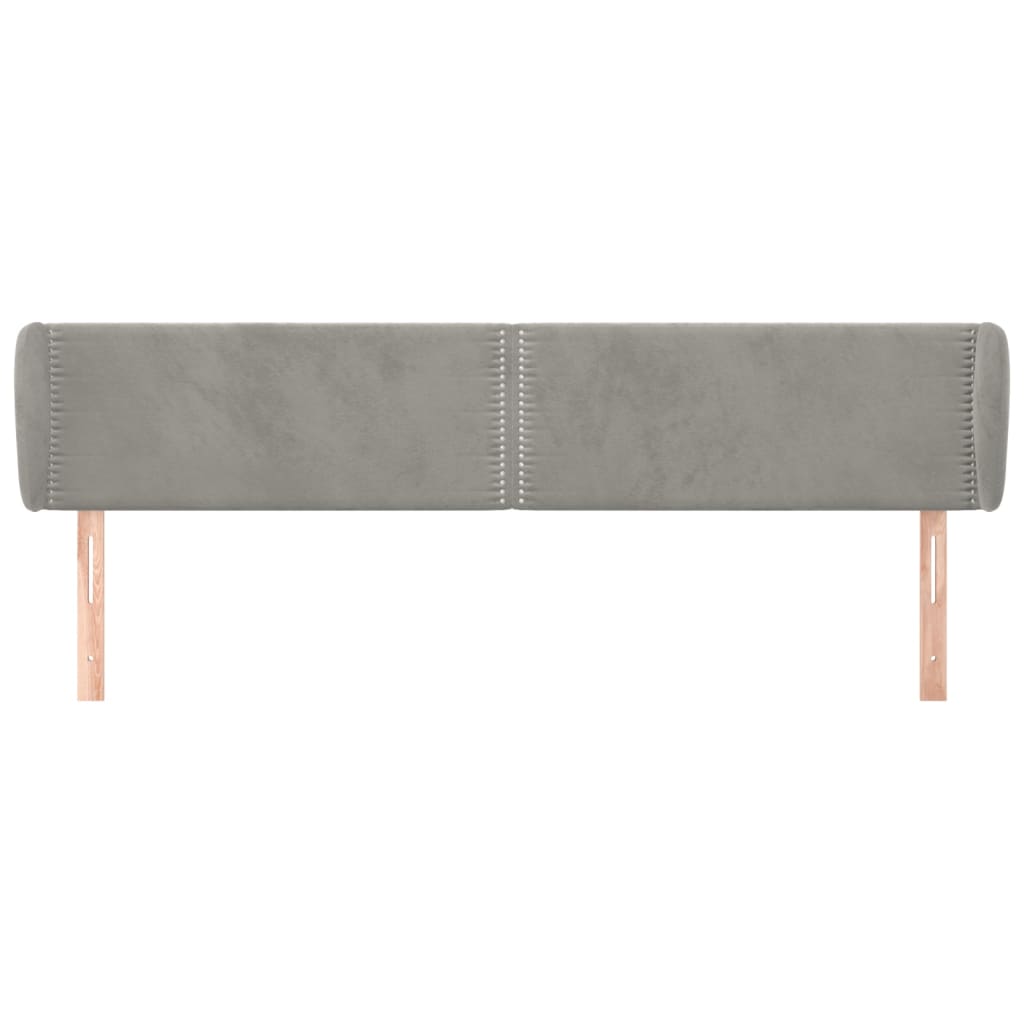 Hoofdbord met randen 203x23x78/88 cm fluweel lichtgrijs is nu te koop bij PeponiXL, paradijselijk wonen!