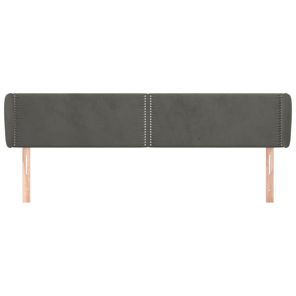 Hoofdbord met randen 203x23x78/88 cm fluweel donkergrijs is nu te koop bij PeponiXL, paradijselijk wonen!