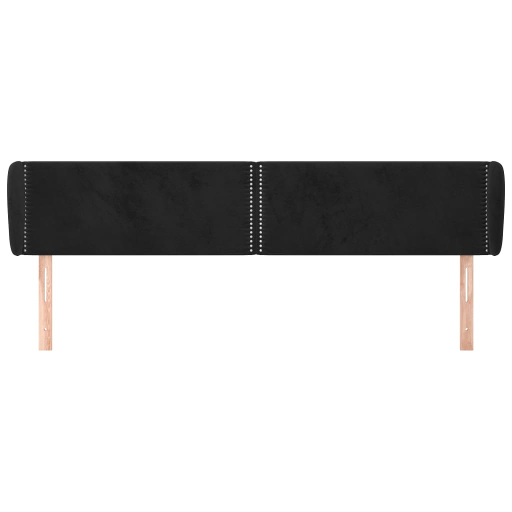 Hoofdbord met randen 203x23x78/88 cm fluweel zwart is nu te koop bij PeponiXL, paradijselijk wonen!
