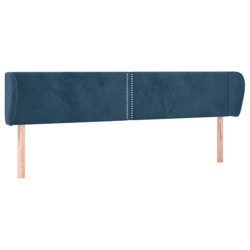Hoofdbord met randen 203x23x78/88 cm fluweel donkerblauw is nu te koop bij PeponiXL, paradijselijk wonen!
