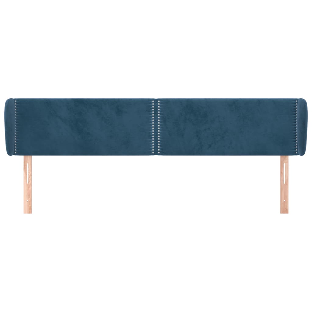 Hoofdbord met randen 203x23x78/88 cm fluweel donkerblauw is nu te koop bij PeponiXL, paradijselijk wonen!