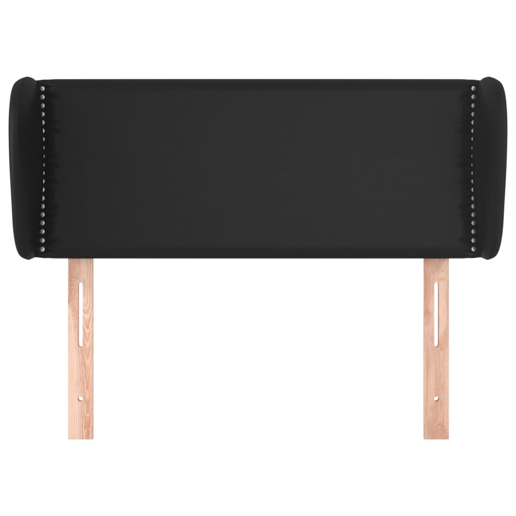 Hoofdbord met randen 83x23x78/88 cm kunstleer zwart is nu te koop bij PeponiXL, paradijselijk wonen!