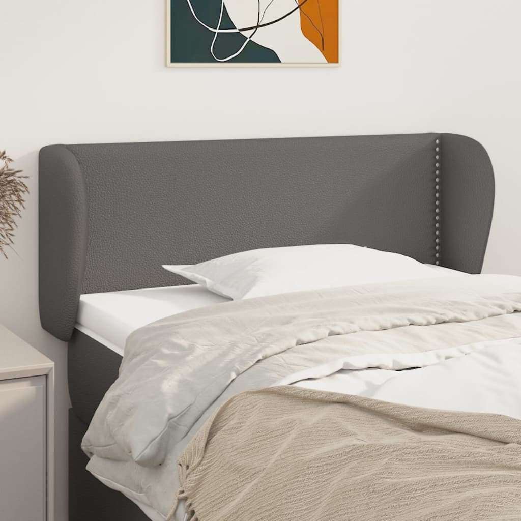 Hoofdbord met randen 83x23x78/88 cm kunstleer grijs is nu te koop bij PeponiXL, paradijselijk wonen!