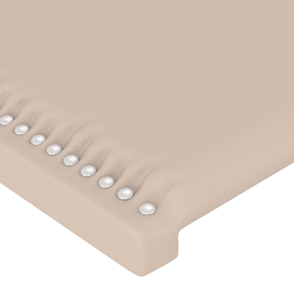 Hoofdbord met randen 83x23x78/88 cm kunstleer cappuccinokleur is nu te koop bij PeponiXL, paradijselijk wonen!