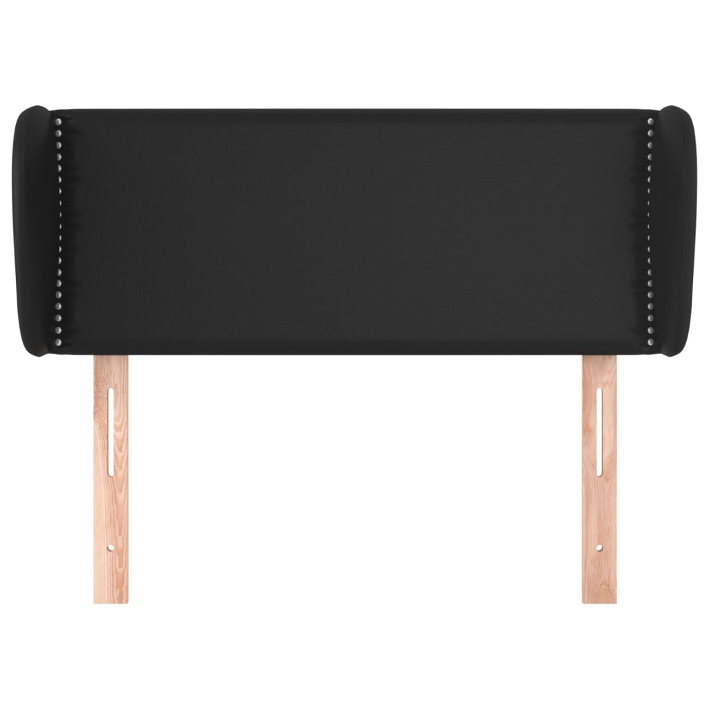 Hoofdbord met randen 93x23x78/88 cm kunstleer zwart is nu te koop bij PeponiXL, paradijselijk wonen!