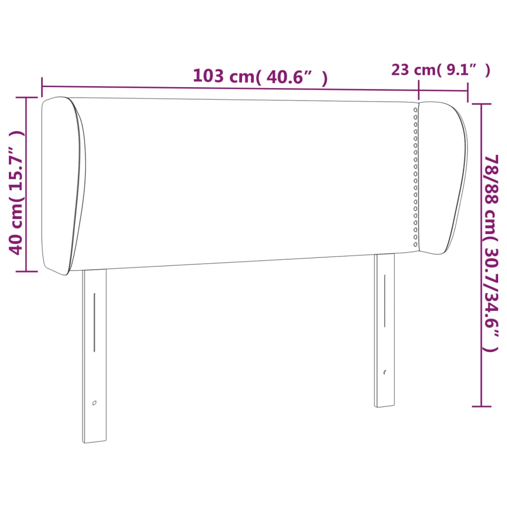 Hoofdbord met randen 103x23x78/88 cm kunstleer zwart is nu te koop bij PeponiXL, paradijselijk wonen!