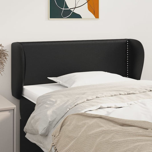 Hoofdbord met randen 103x23x78/88 cm kunstleer zwart is nu te koop bij PeponiXL, paradijselijk wonen!