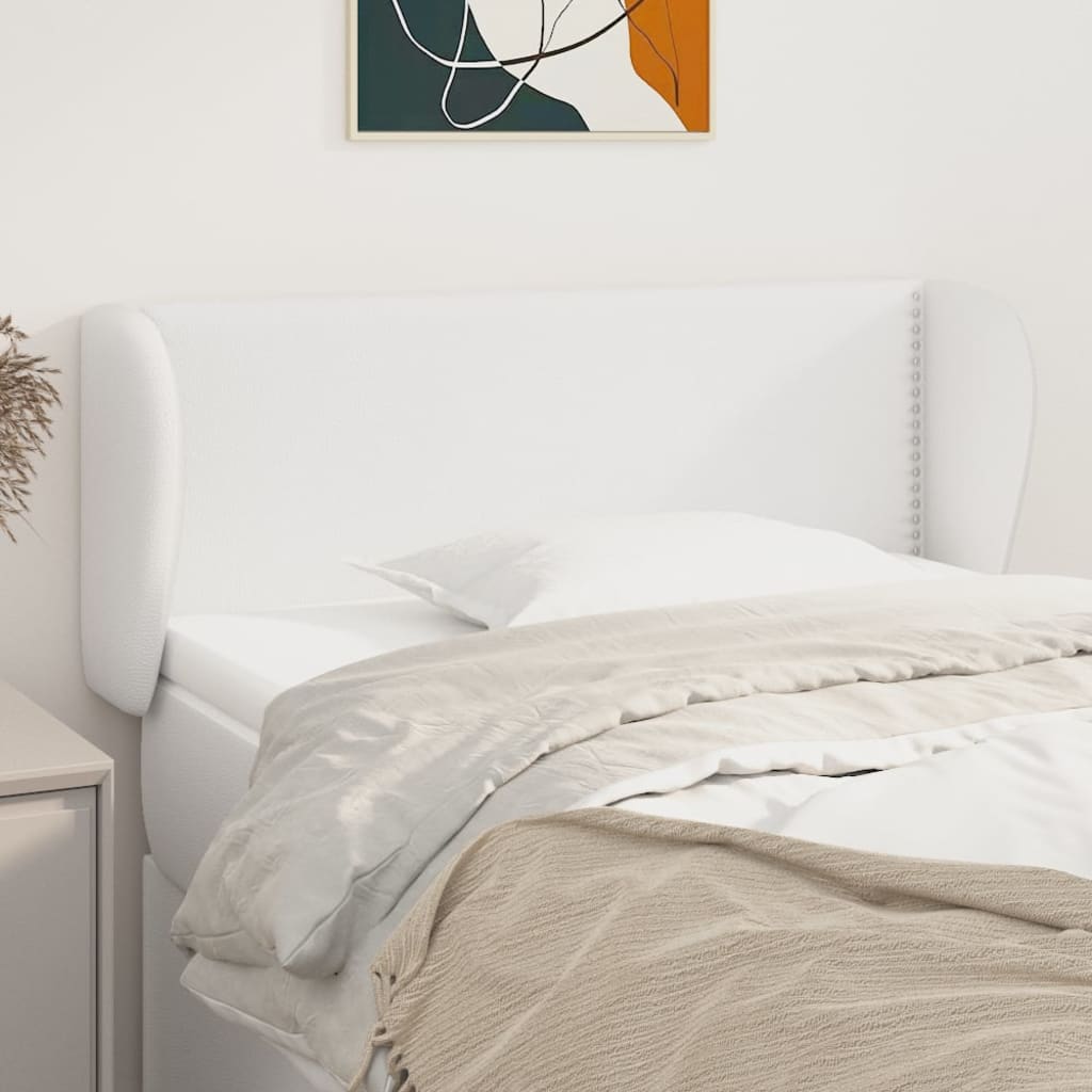 Hoofdbord met randen 103x23x78/88 cm kunstleer wit is nu te koop bij PeponiXL, paradijselijk wonen!