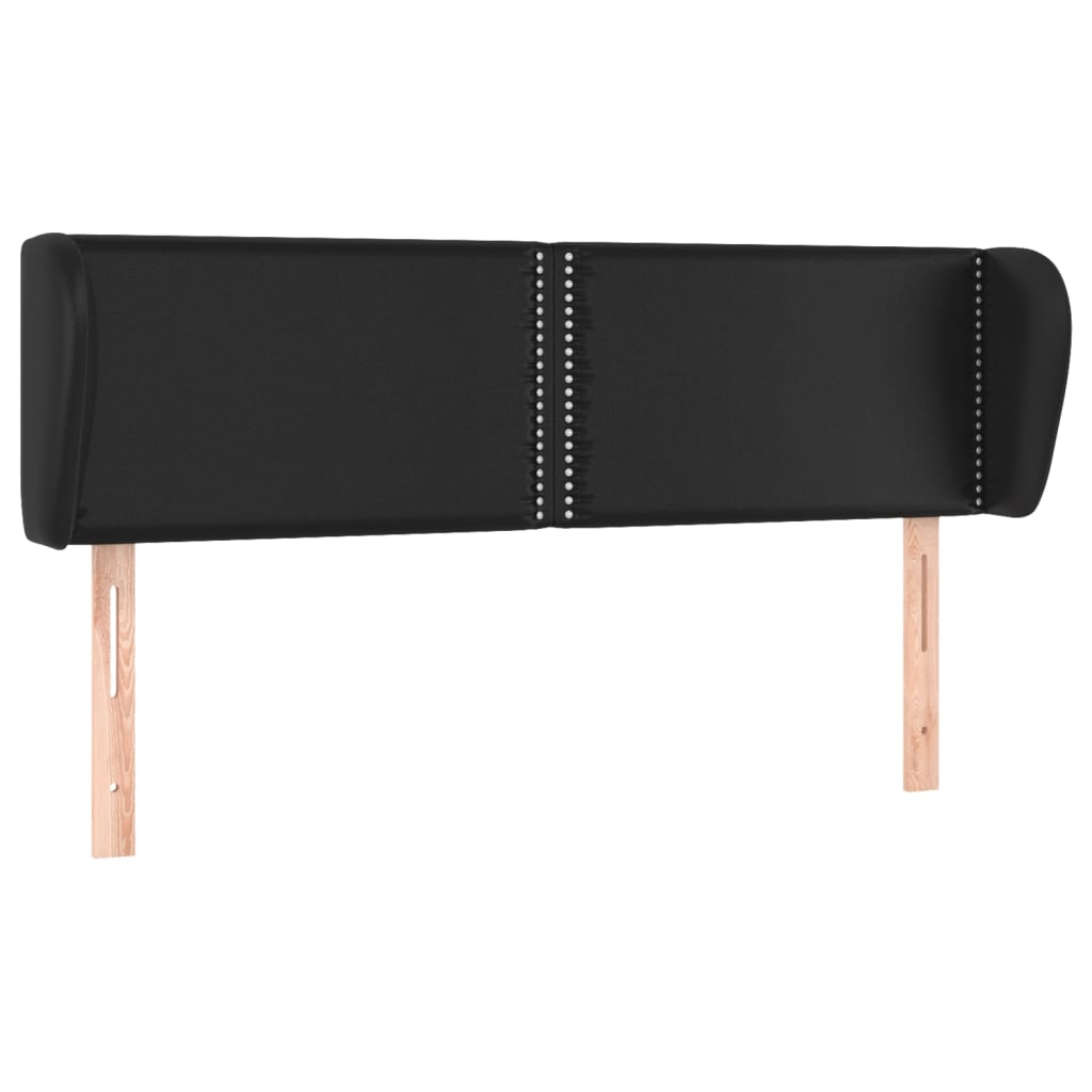 Hoofdbord met randen 147x23x78/88 cm kunstleer zwart is nu te koop bij PeponiXL, paradijselijk wonen!