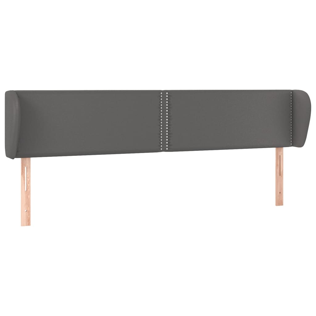 Hoofdbord met randen 183x23x78/88 cm kunstleer grijs is nu te koop bij PeponiXL, paradijselijk wonen!