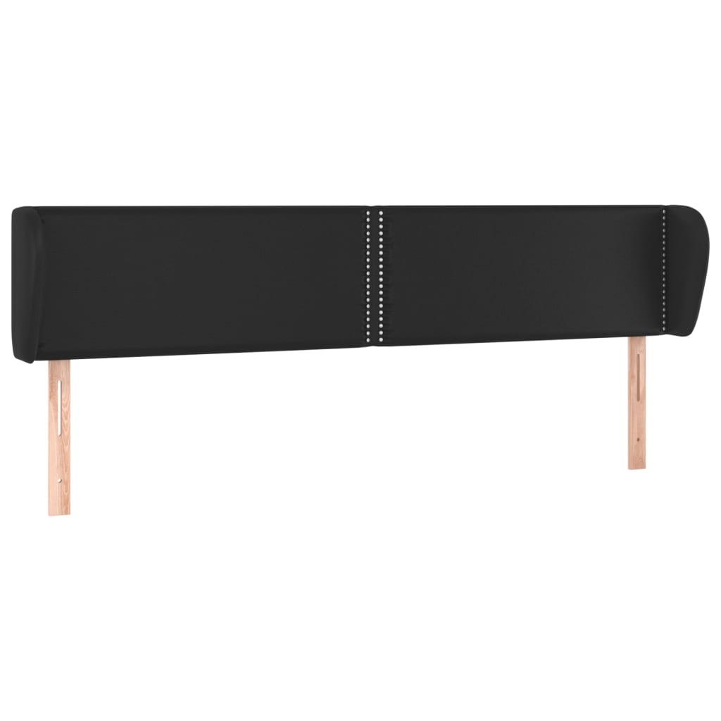 Hoofdbord met randen 203x23x78/88 cm kunstleer zwart is nu te koop bij PeponiXL, paradijselijk wonen!