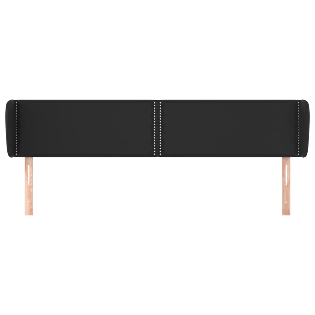 Hoofdbord met randen 203x23x78/88 cm kunstleer zwart is nu te koop bij PeponiXL, paradijselijk wonen!