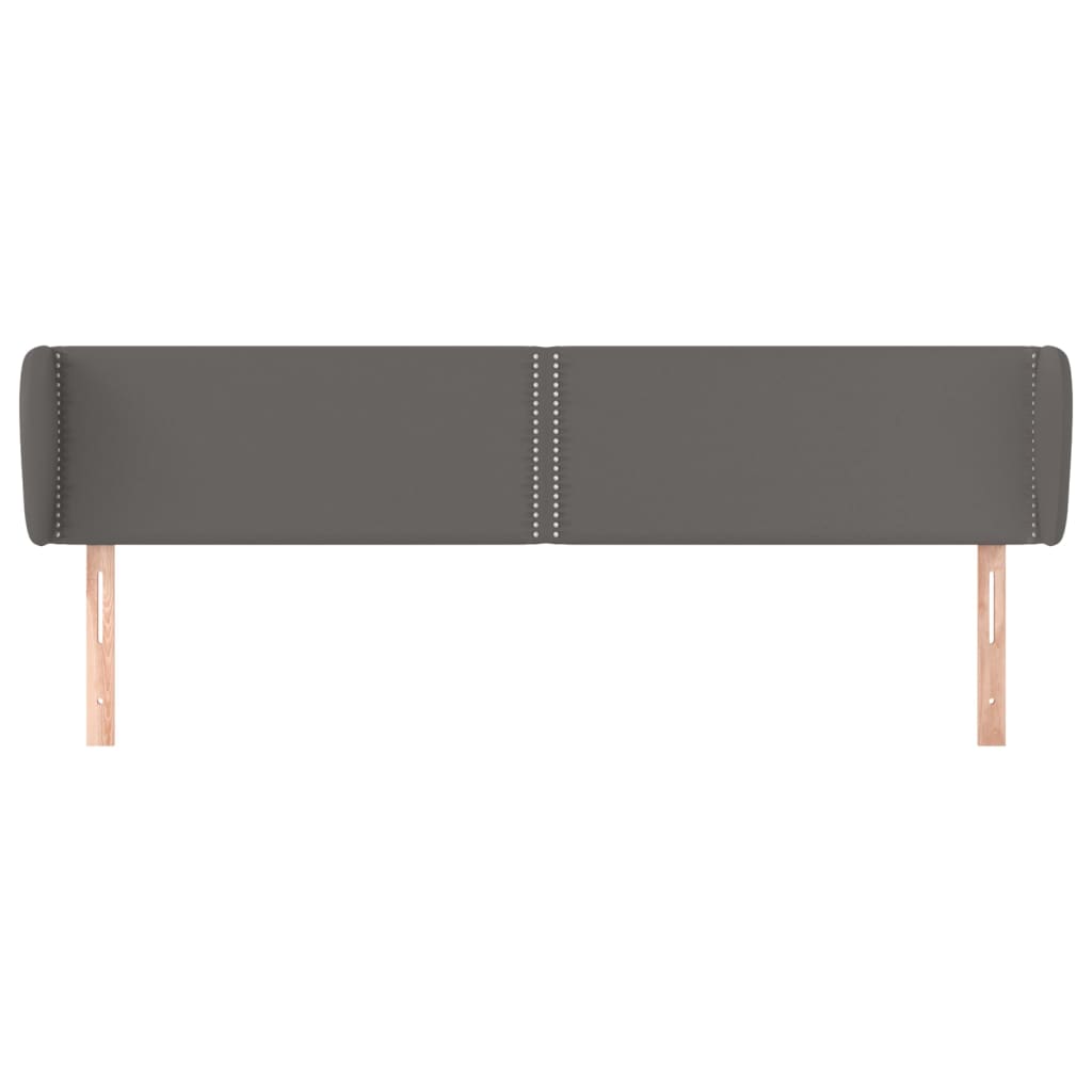 Hoofdbord met randen 203x23x78/88 cm kunstleer grijs is nu te koop bij PeponiXL, paradijselijk wonen!