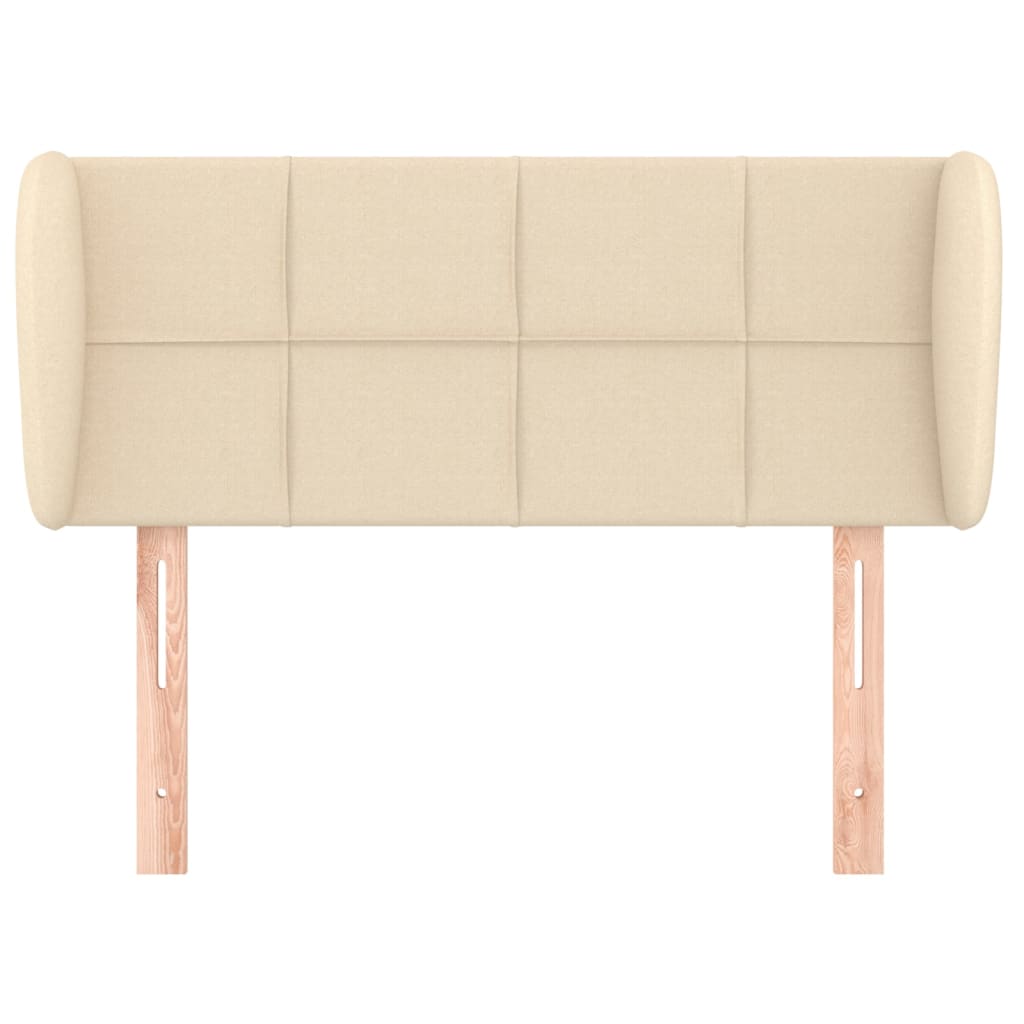 Hoofdbord met randen 93x23x78/88 cm stof crèmekleurig is nu te koop bij PeponiXL, paradijselijk wonen!