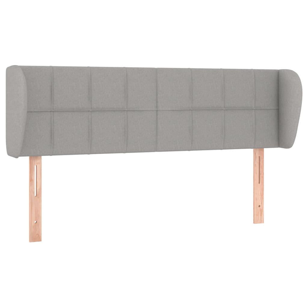 Hoofdbord met randen 147x23x78/88 cm stof lichtgrijs is nu te koop bij PeponiXL, paradijselijk wonen!