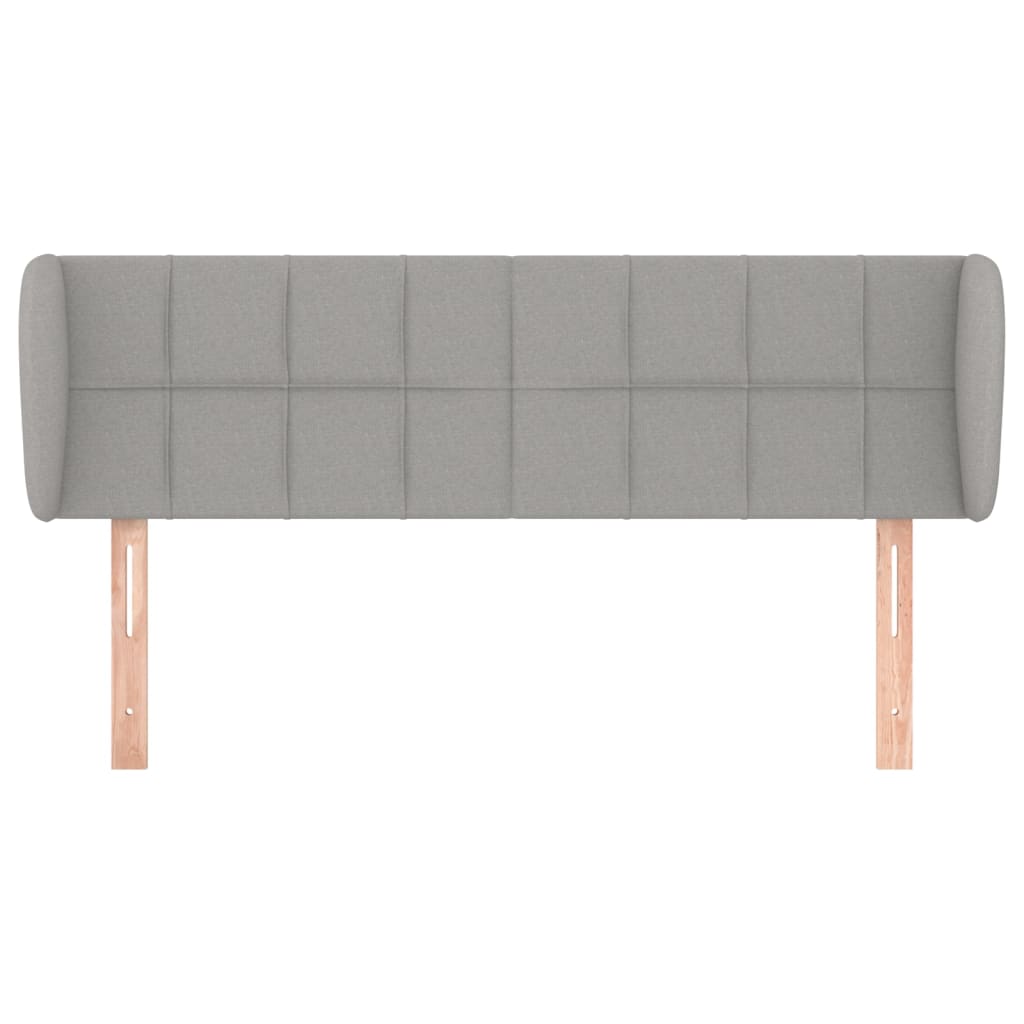 Hoofdbord met randen 147x23x78/88 cm stof lichtgrijs is nu te koop bij PeponiXL, paradijselijk wonen!