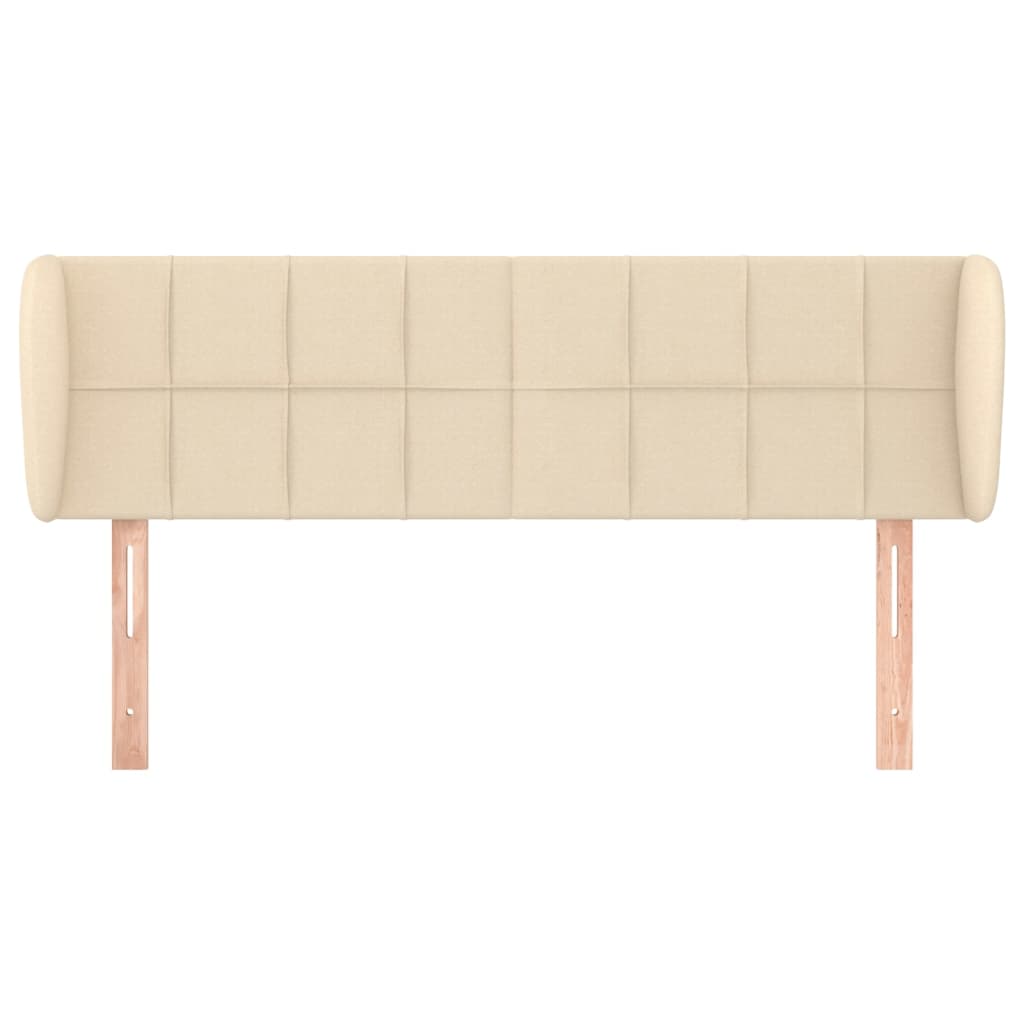 Hoofdbord met randen 147x23x78/88 cm stof crèmekleurig is nu te koop bij PeponiXL, paradijselijk wonen!