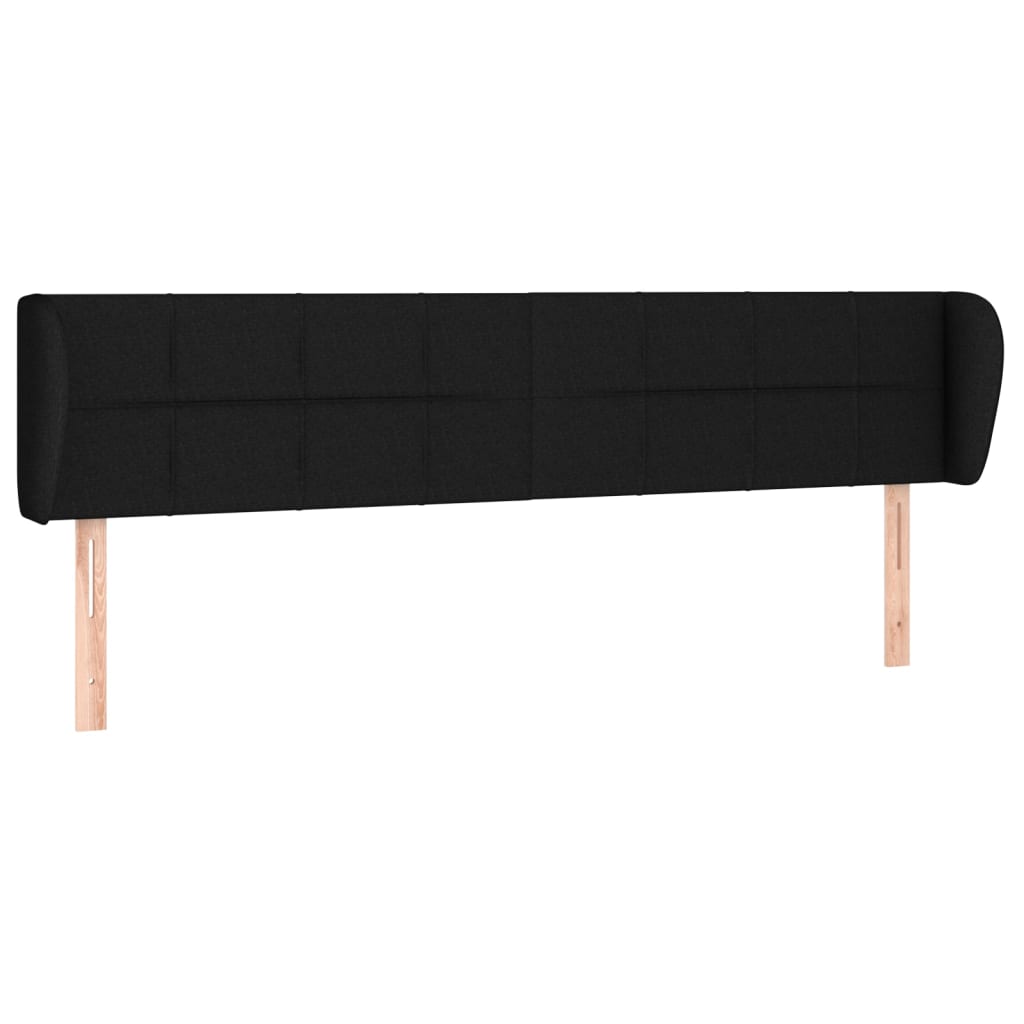 Hoofdbord met randen 183x23x78/88 cm stof zwart is nu te koop bij PeponiXL, paradijselijk wonen!