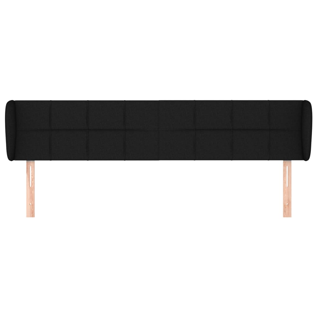Hoofdbord met randen 183x23x78/88 cm stof zwart is nu te koop bij PeponiXL, paradijselijk wonen!