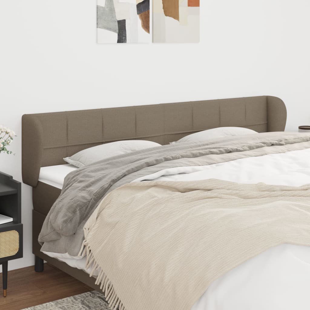 Hoofdbord met randen 183x23x78/88 cm stof taupe is nu te koop bij PeponiXL, paradijselijk wonen!