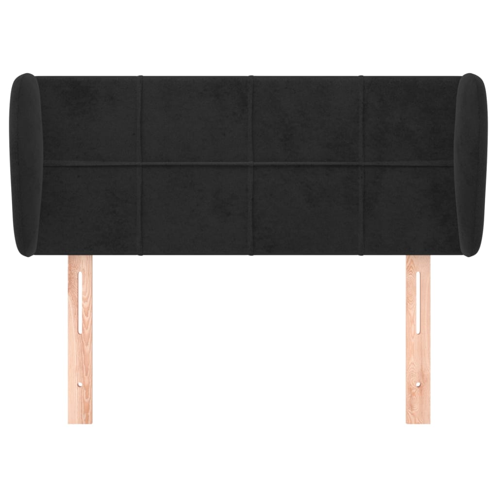 Hoofdbord met randen 83x23x78/88 cm fluweel zwart is nu te koop bij PeponiXL, paradijselijk wonen!