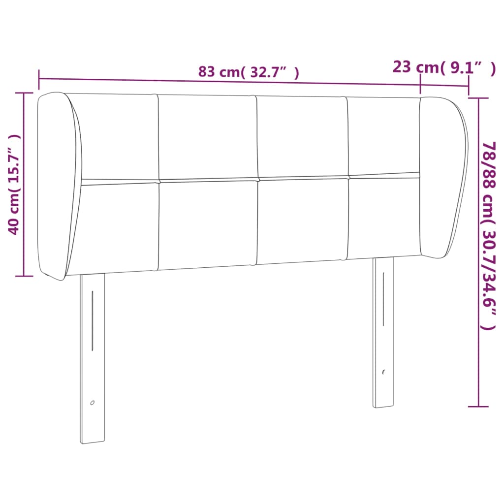 Hoofdbord met randen 83x23x78/88 cm fluweel zwart is nu te koop bij PeponiXL, paradijselijk wonen!
