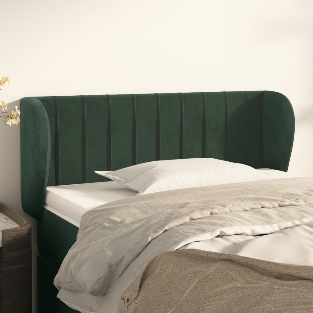 Hoofdbord met randen 83x23x78/88 cm fluweel donkergroen is nu te koop bij PeponiXL, paradijselijk wonen!