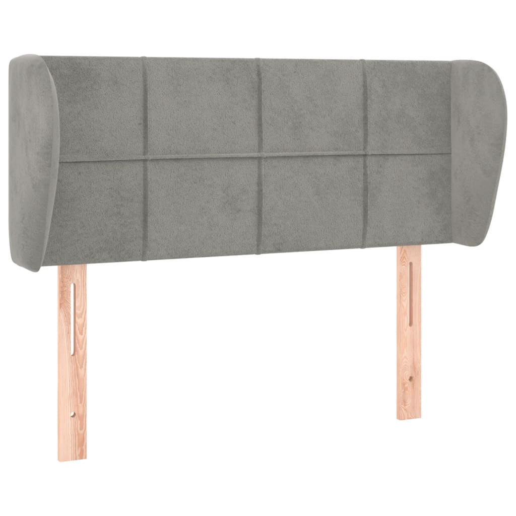 Hoofdbord met randen 93x23x78/88 cm fluweel lichtgrijs is nu te koop bij PeponiXL, paradijselijk wonen!