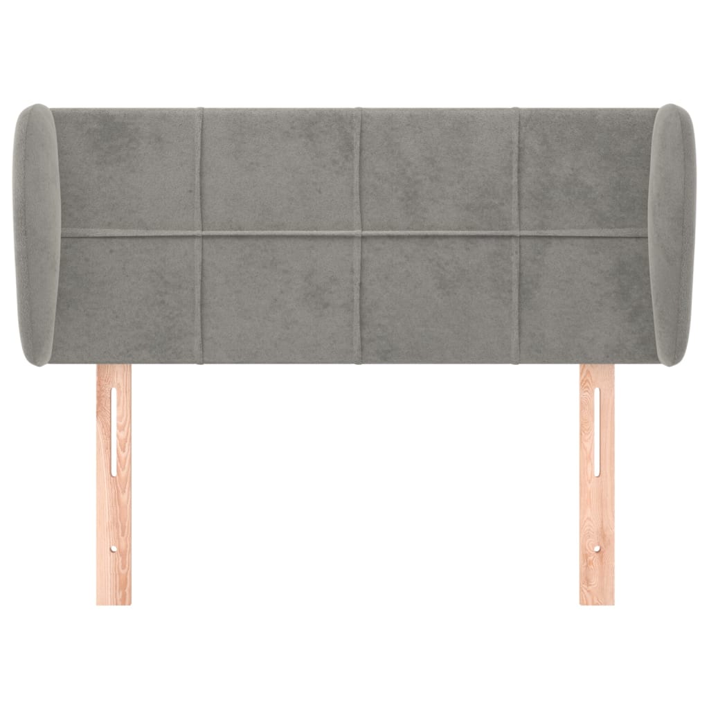Hoofdbord met randen 93x23x78/88 cm fluweel lichtgrijs is nu te koop bij PeponiXL, paradijselijk wonen!