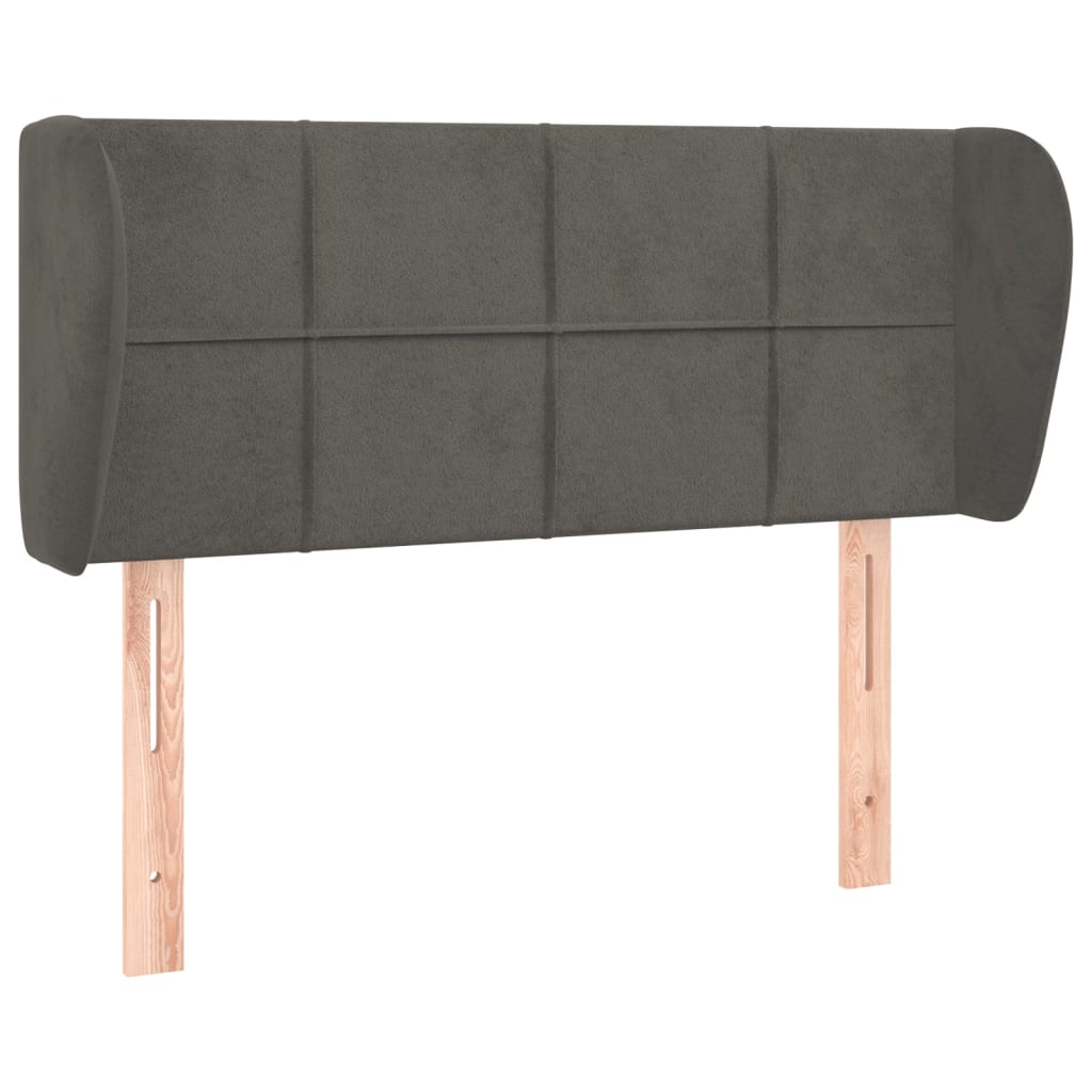 Hoofdbord met randen 93x23x78/88 cm fluweel donkergrijs is nu te koop bij PeponiXL, paradijselijk wonen!