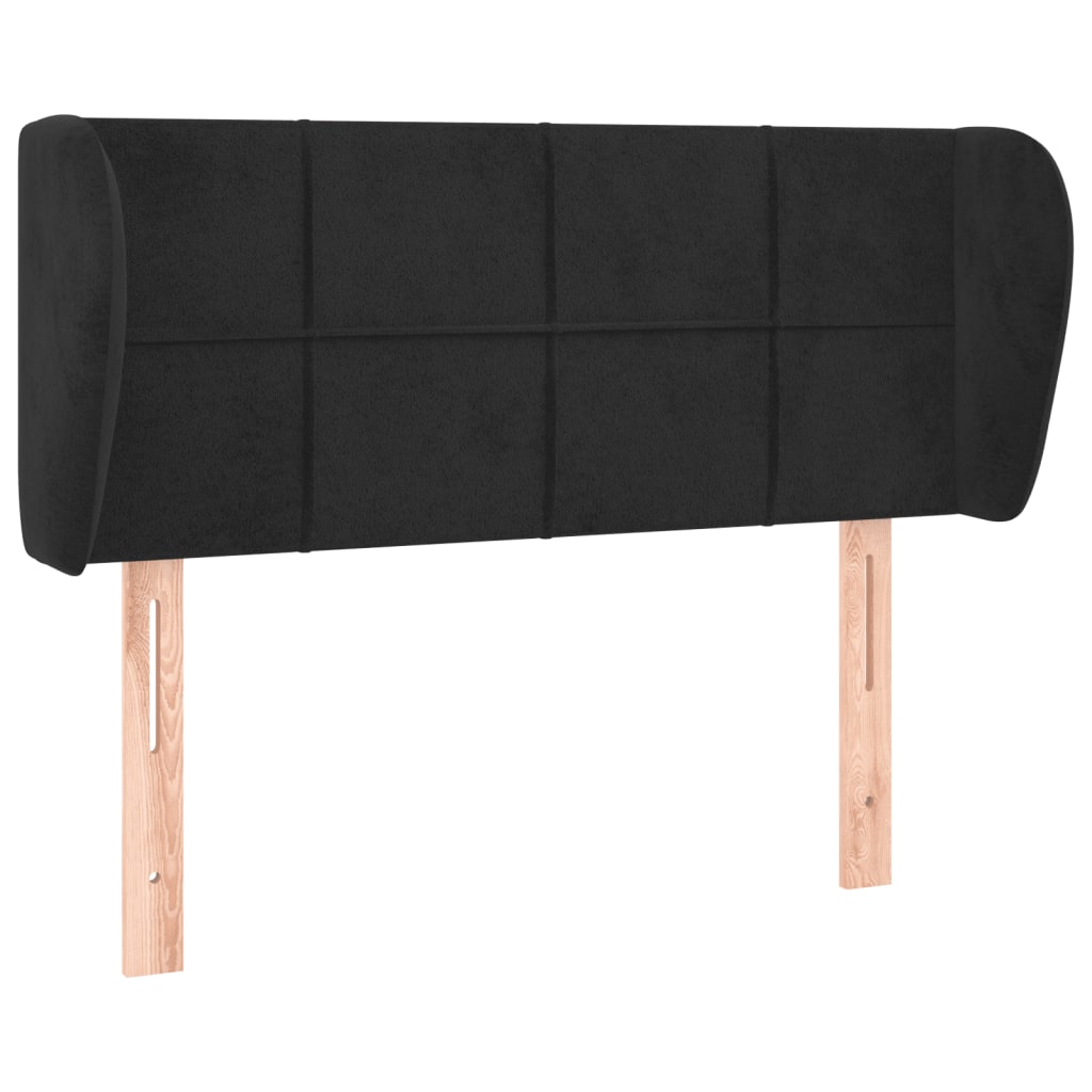 Hoofdbord met randen 93x23x78/88 cm fluweel zwart is nu te koop bij PeponiXL, paradijselijk wonen!