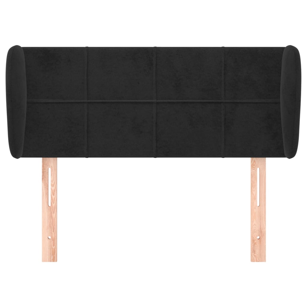 Hoofdbord met randen 93x23x78/88 cm fluweel zwart is nu te koop bij PeponiXL, paradijselijk wonen!