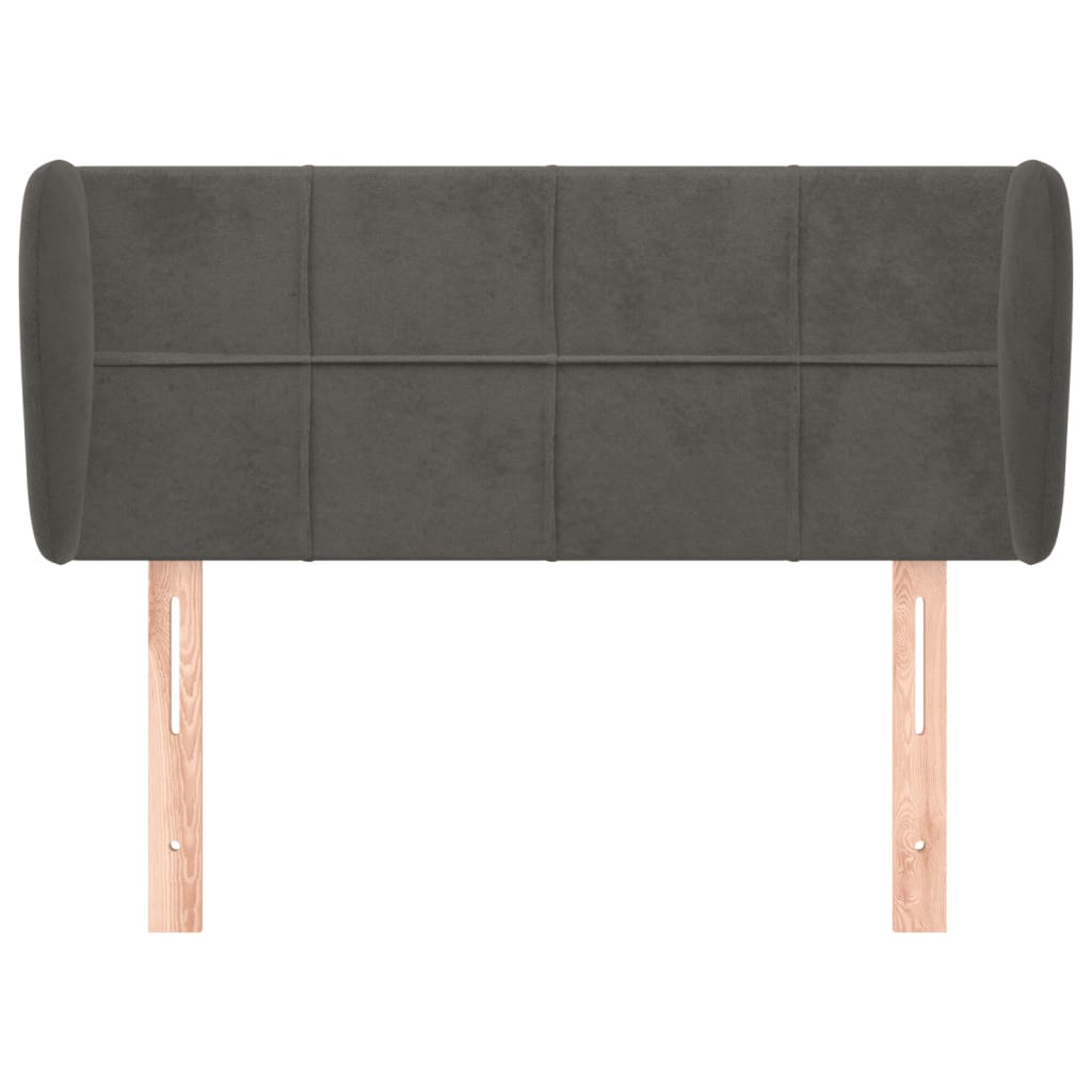 Hoofdbord met randen 103x23x78/88 cm fluweel donkergrijs is nu te koop bij PeponiXL, paradijselijk wonen!