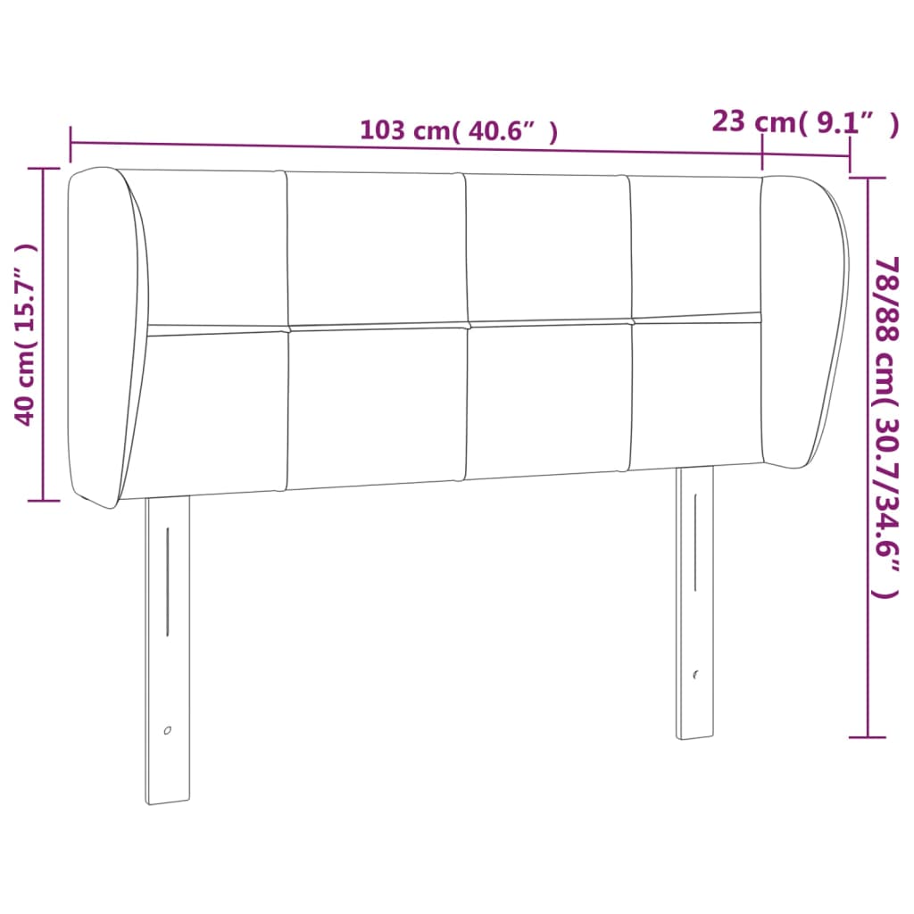 Hoofdbord met randen 103x23x78/88 cm fluweel donkerblauw is nu te koop bij PeponiXL, paradijselijk wonen!