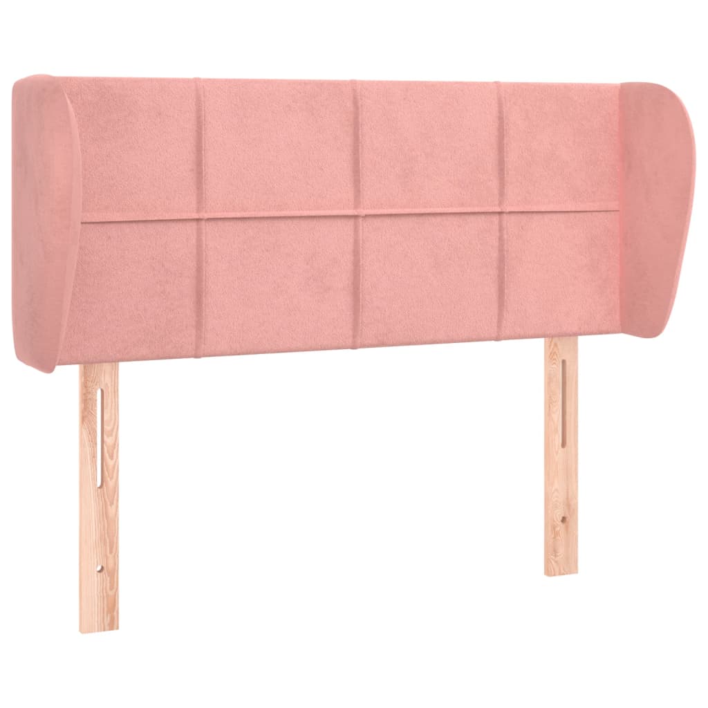 Hoofdbord met randen 103x23x78/88 cm fluweel roze is nu te koop bij PeponiXL, paradijselijk wonen!