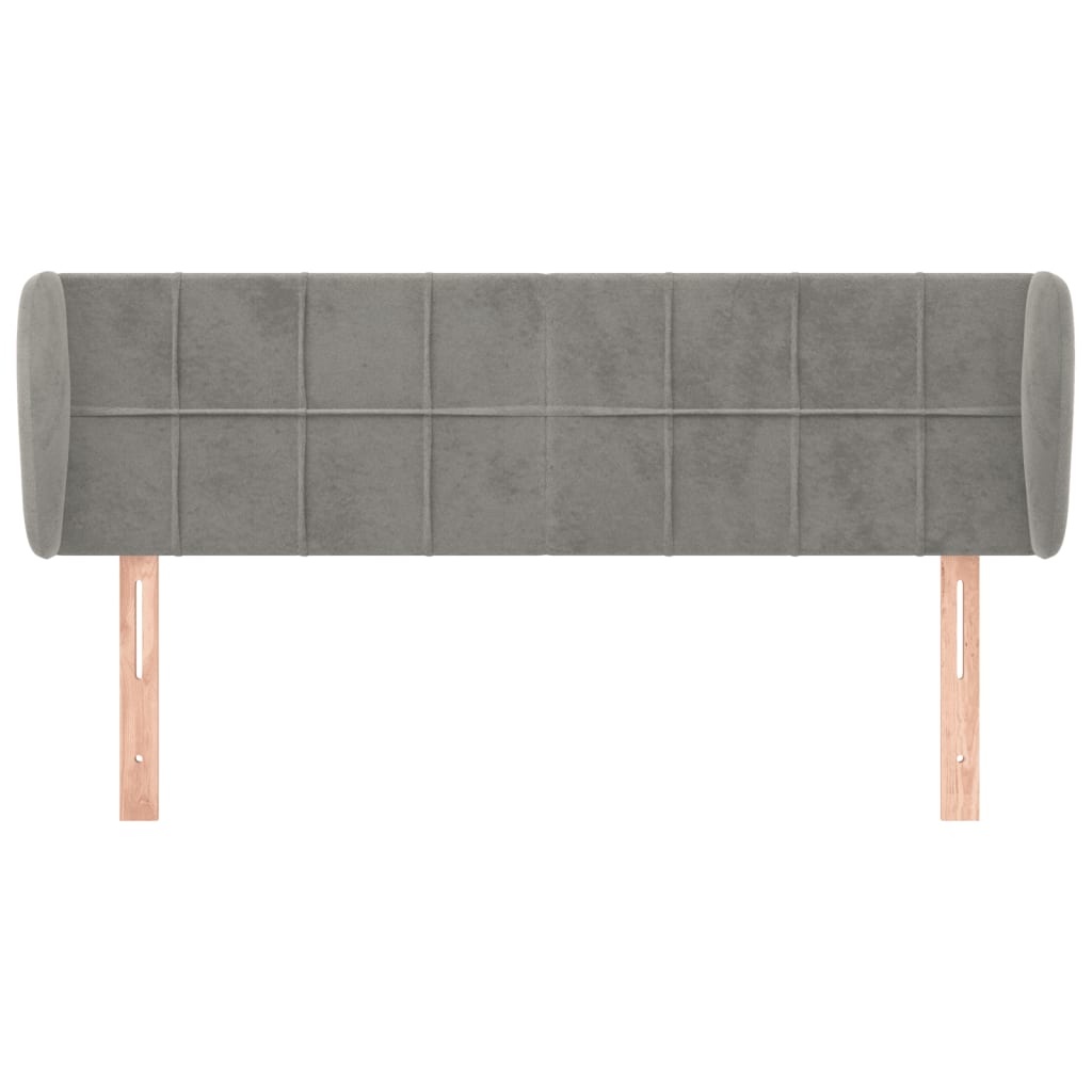 Hoofdbord met randen 147x23x78/88 cm fluweel lichtgrijs is nu te koop bij PeponiXL, paradijselijk wonen!
