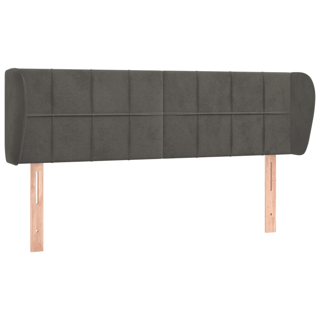 Hoofdbord met randen 147x23x78/88 cm fluweel donkergrijs is nu te koop bij PeponiXL, paradijselijk wonen!