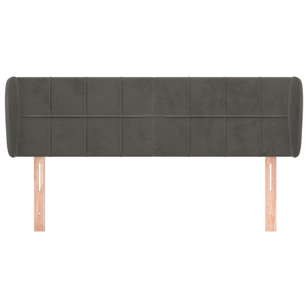 Hoofdbord met randen 147x23x78/88 cm fluweel donkergrijs is nu te koop bij PeponiXL, paradijselijk wonen!