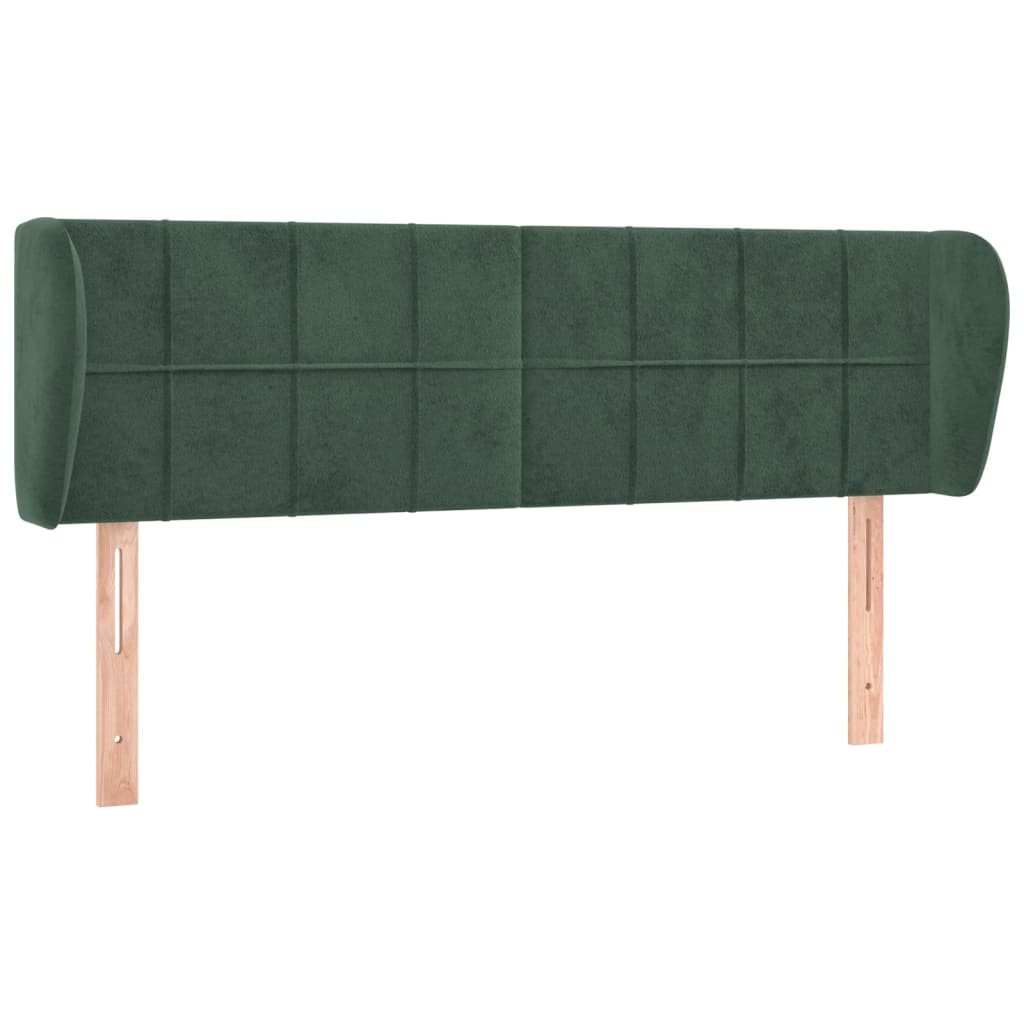 Hoofdbord met randen 147x23x78/88 cm fluweel donkergroen is nu te koop bij PeponiXL, paradijselijk wonen!