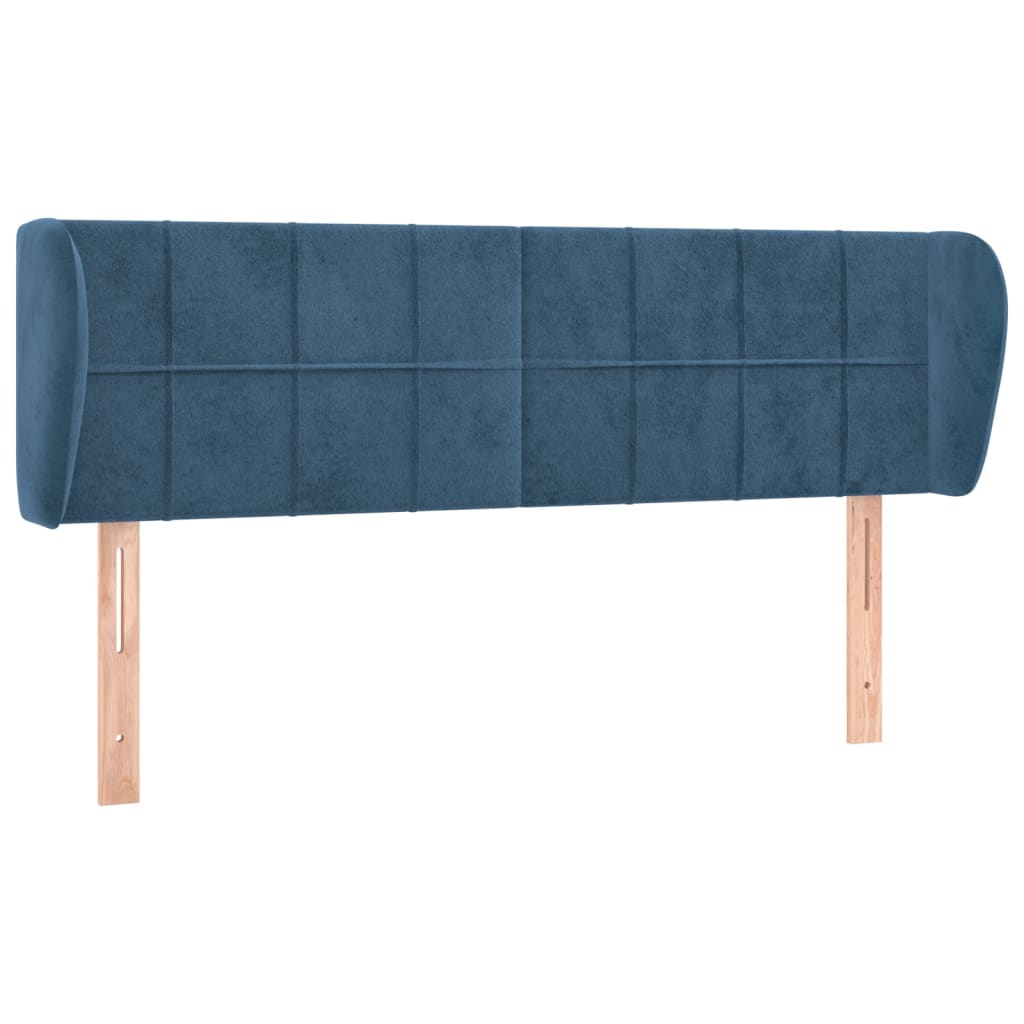 Hoofdbord met randen 147x23x78/88 cm fluweel donkerblauw is nu te koop bij PeponiXL, paradijselijk wonen!