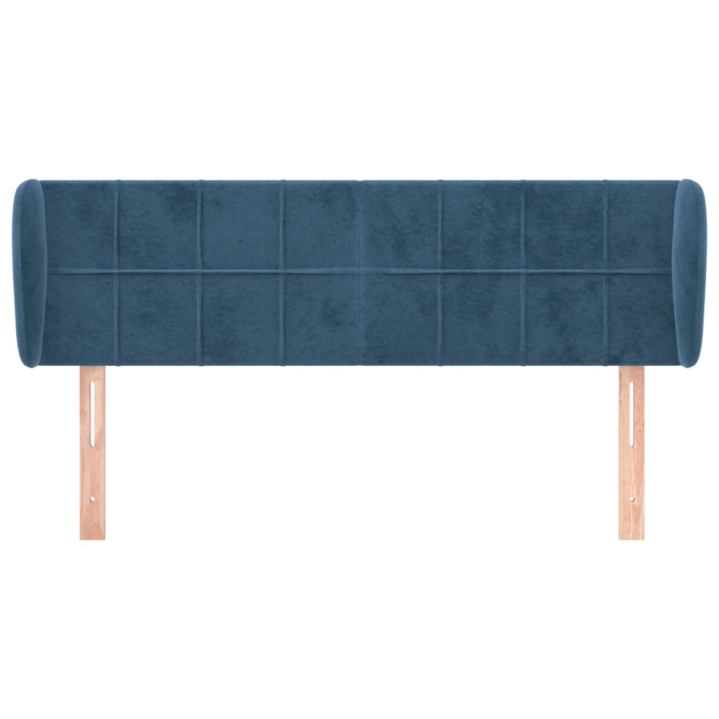 Hoofdbord met randen 147x23x78/88 cm fluweel donkerblauw is nu te koop bij PeponiXL, paradijselijk wonen!