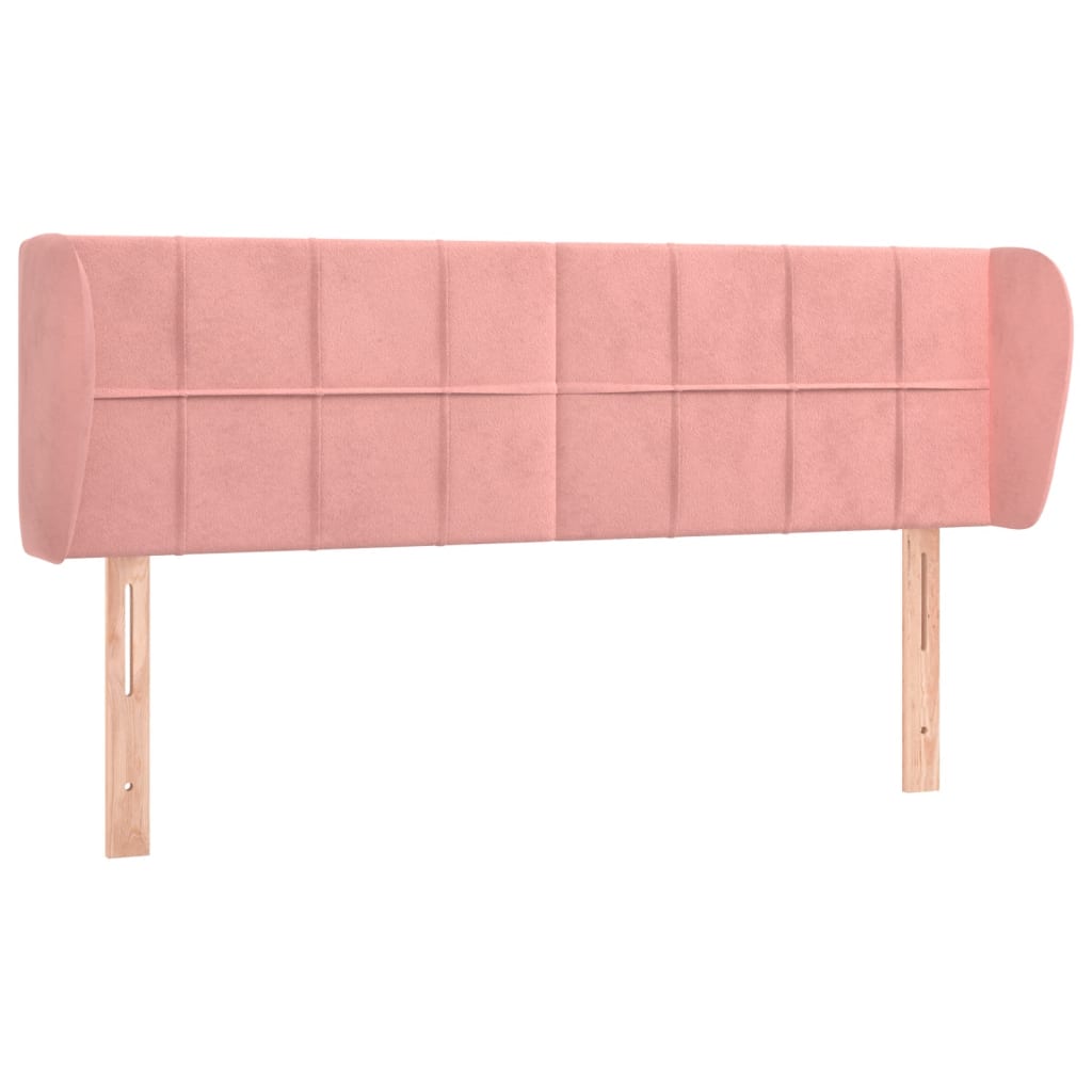 Hoofdbord met randen 147x23x78/88 cm fluweel roze is nu te koop bij PeponiXL, paradijselijk wonen!