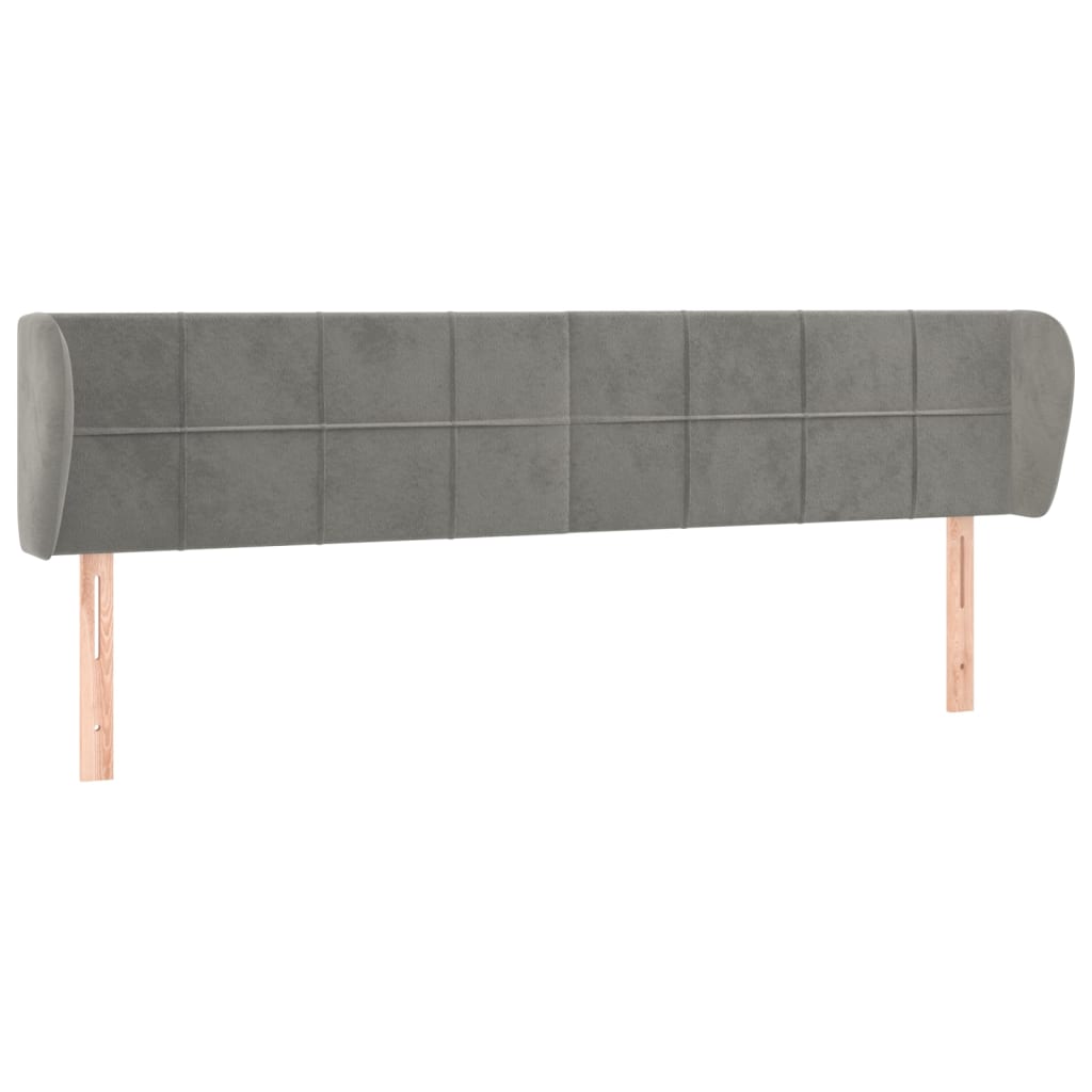 Hoofdbord met randen 163x23x78/88 cm fluweel lichtgrijs is nu te koop bij PeponiXL, paradijselijk wonen!
